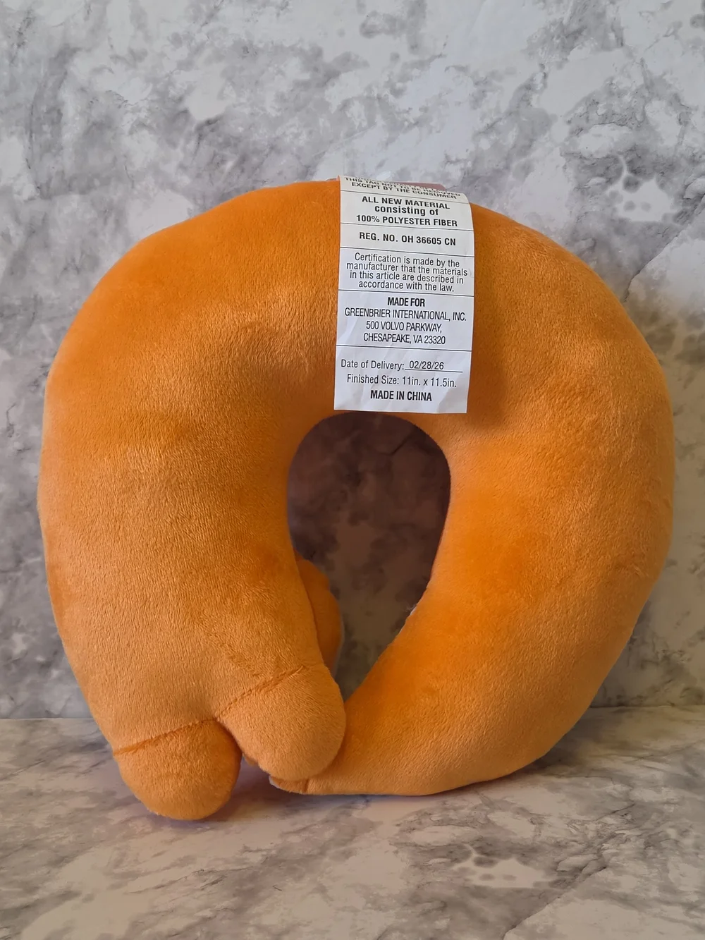 Plush Orange Fox Neck Pillow for Kids - Cozy Travel Support